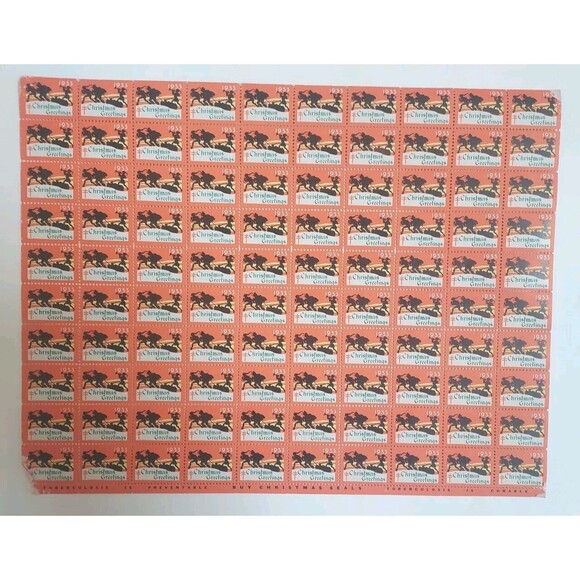 NIP 10,000 National Tuberculosis Assoc Christmas Seals In Original Mailer - Picture 2 of 6